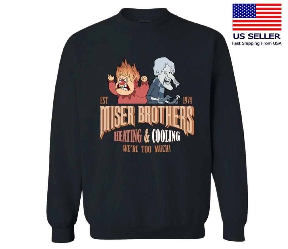 

Miser Brothers Heating And Cooling Since 1974 Cartoon Sweatshirt XL