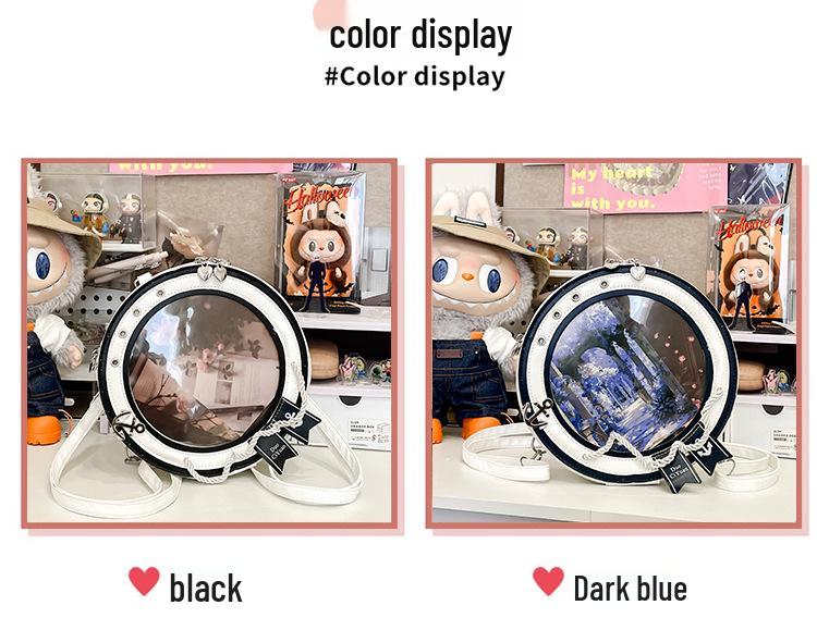 British Style Navy Small Ita Crossbody Backpack - Women's Transparent Shoulder Bag