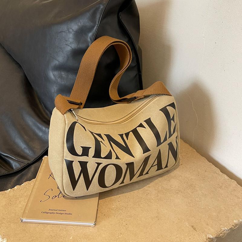 2024 Damen Canvas Tasche Damen Mode Color-blocking Kissen Tasche Street Style Tote Schulter Crossbody Tasche