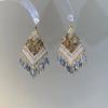 European and American Exaggerated Heavy Industry Crystal Fringed Earrings Femininity High-end Atmospheric Earrings Earrings Trendy, New Popular Models