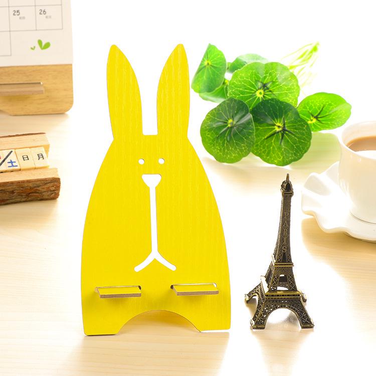 Universal DIY Phone Stand Cute Rabbit Wood Holder acquista in modo