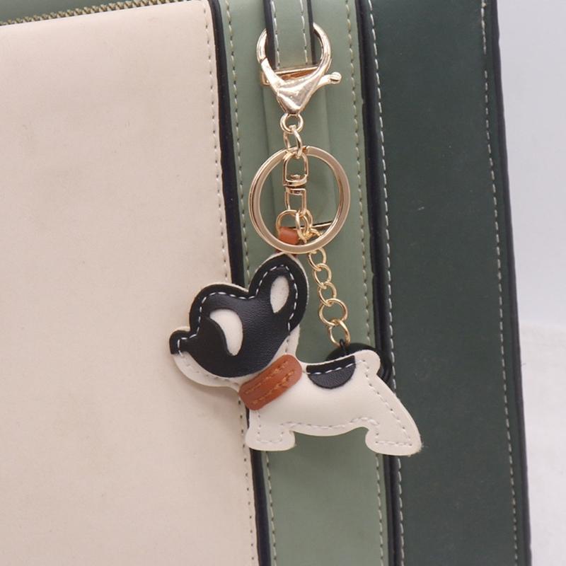 Unique French Bulldog Car Keyring Layer Leather Artisanal Work Soft Touch Materials for Everyday Carry