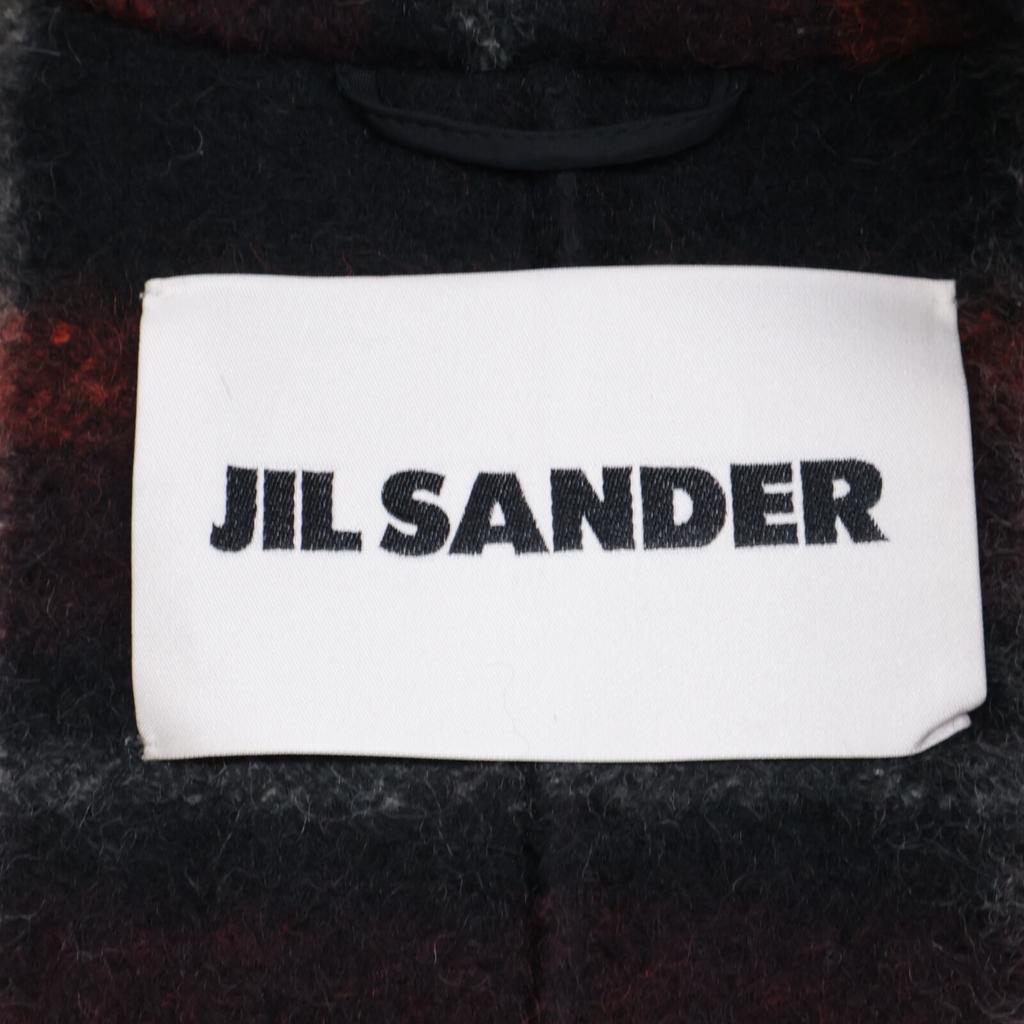 Jil Sander Excellent Condition 21AW JSMT120309 Checkered Chesterfield Coat Coat 46 Black X orangeUsed