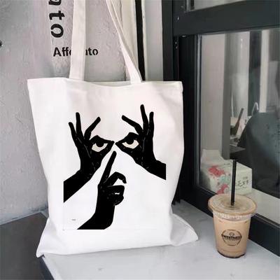 Léto Nová Vtipná Kreslená Potisk Dámská Nákupní Taška Módní Retro Taška Harajuku Nákupní Plátěná Nákupní Taška Dívčí Taška přes Rameno.
