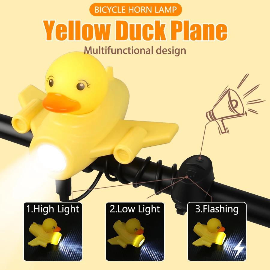 Cartoon Bicycle Headlight Rechargeable Little Duck Bicycle Riding Light Outdoor Night Cycling Bicycle Accessory for Children
