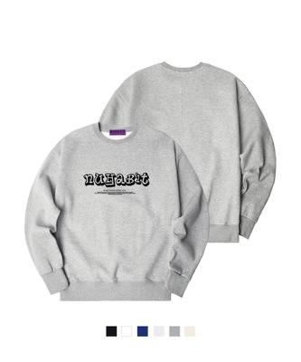 NUHABIT N/H Cartoon Logo Oversized Fleece-Lined Sweatshirt (Som4-5Nh1307)
