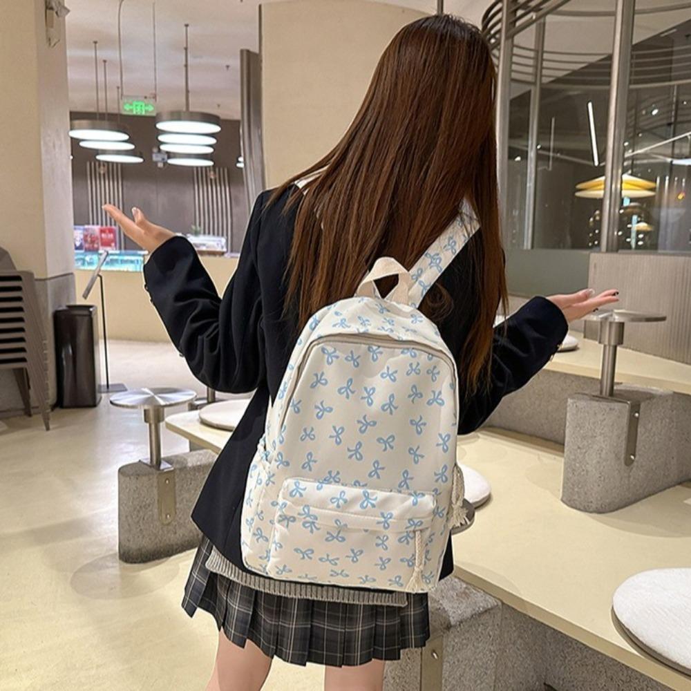 Lightweight Bow Backpack Large Capacity Teenagers Shoulder Bag Junior High School