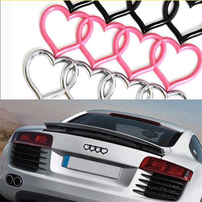 New Car Sticker Love Heart Logo Rear Trunk Tail Label Badge Emblem Decal For Replacement Car Accessories