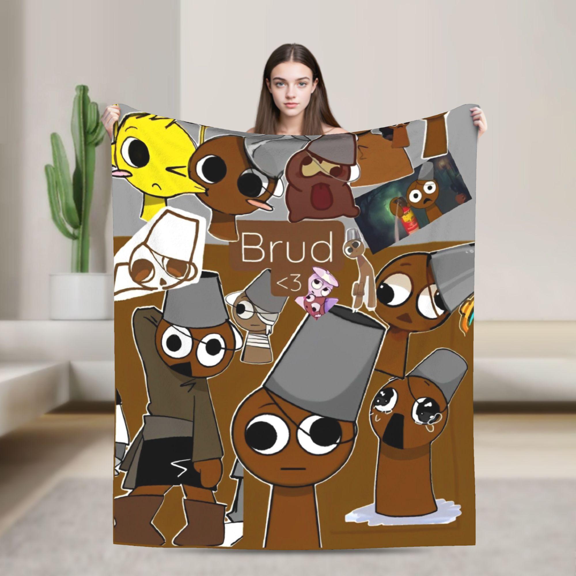 

Sprunkis Plush Blanket Cartoon Game Awesome Throw Blankets for Sofa Bedding Lounge 150*125cm Plush Thin Quilt 150x200cm