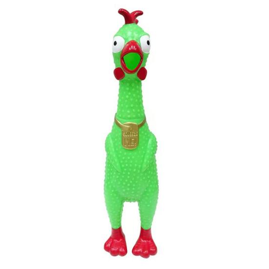 Squeeze Me Giant Rubber Chicken Toy 27-Inch Glow In The Dark Stress Relief Chicken Toy Tie-Dyed Squeaky Prank Gag Gift for Parties