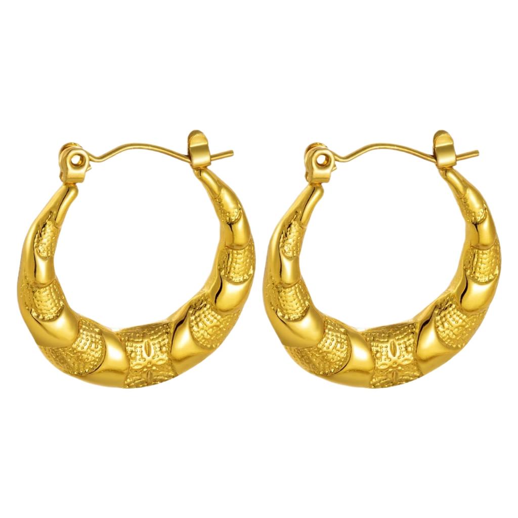 Boucles d'Oreilles en Acier Inoxydable pour Femmes Vintage Luxe Élégant Bijoux en Acier Titane