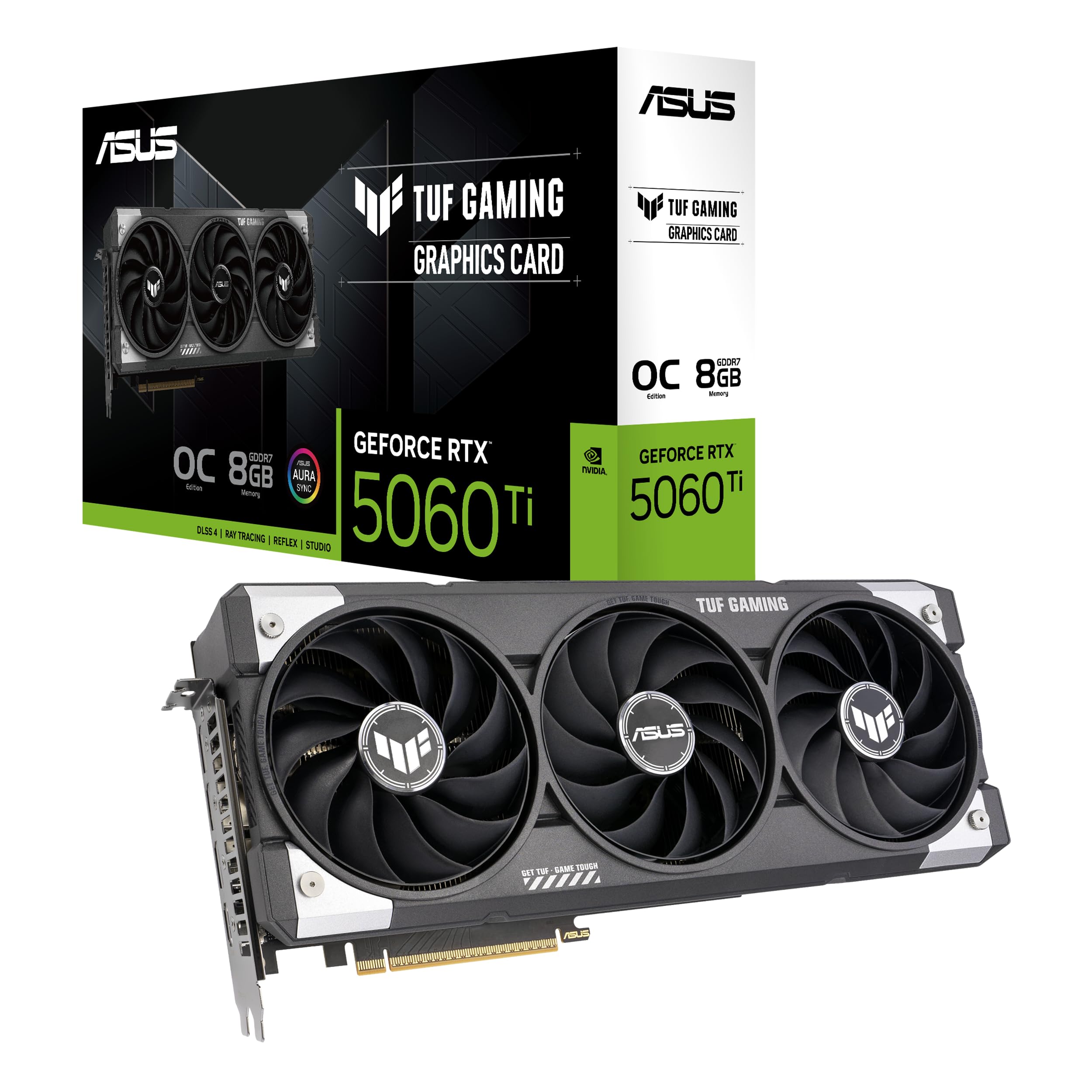 

Відеокарта ASUS NVIDIA GeForce RTX 5060 Ti PCI Express GDDR7 OC Японська версія 5.0/TUF-RTX5060TI-O8G-GAMING (Авторизований дистриб ютор) чорний