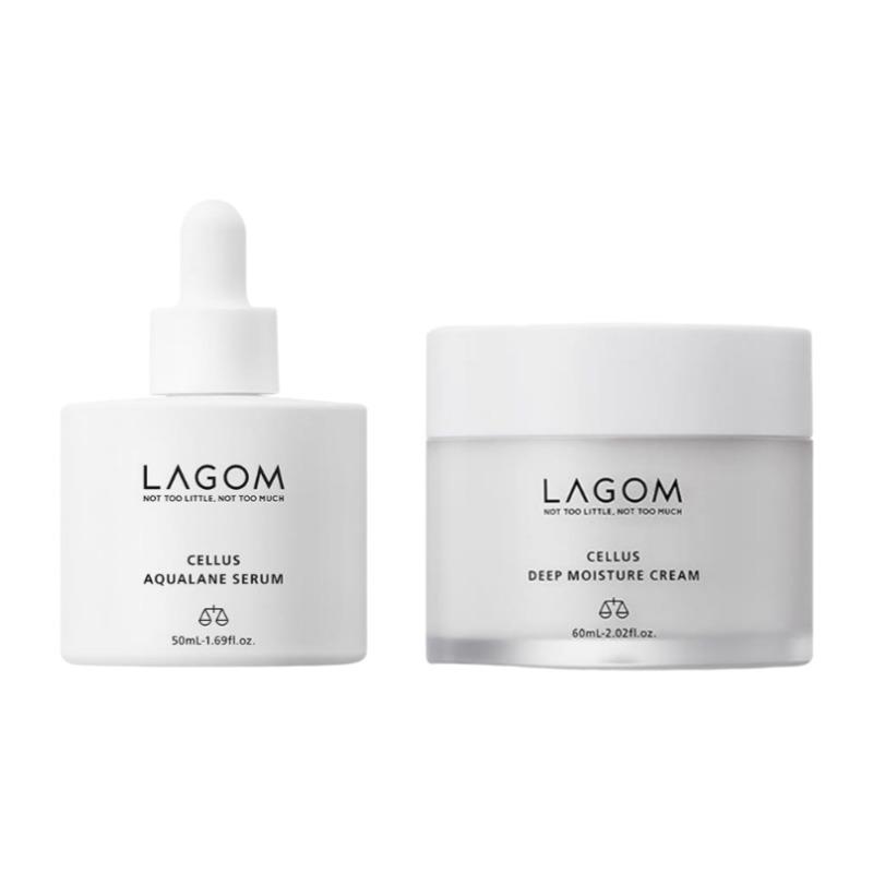 LAGOM Cellus Aqualane Solution Serum 50ml + Deep Moisture Cream 60ml Set