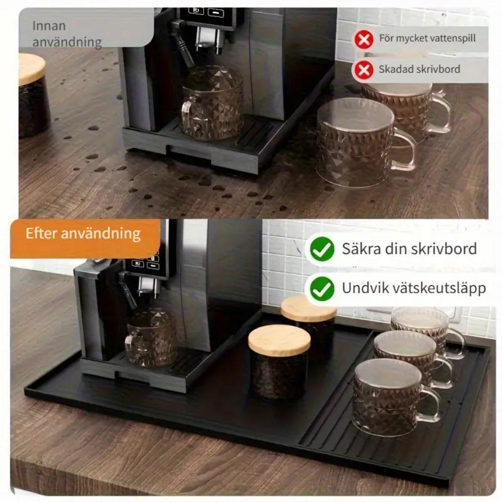 Silicone coffee MATS with raised edges, suitable for countertops, bar accessories, coffee machine MATS, espresso machines, and b