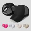 Ponytail Baseball Cap Breathable Mesh Trucker Hat Adjustable Snapback Hat Lightweight High Bun Sun Cap For Sports Outdoor