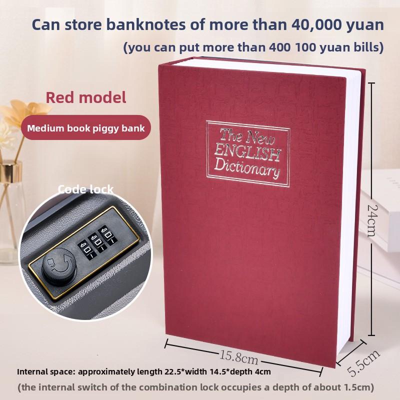 Diversion Book Safe with Combination Lock Money Hiding Box Safe Secret Hidden Metal Lock Box Collection Storage Case