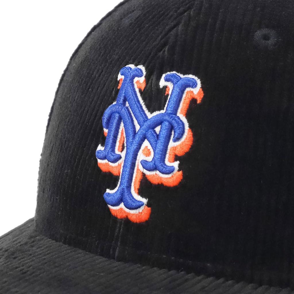 New Era LP 59FIFTY Cap MLB New York Mets NYM Black Corduroy Side Exclusive to and This BB cap features a side patch and UV protection for everyday A