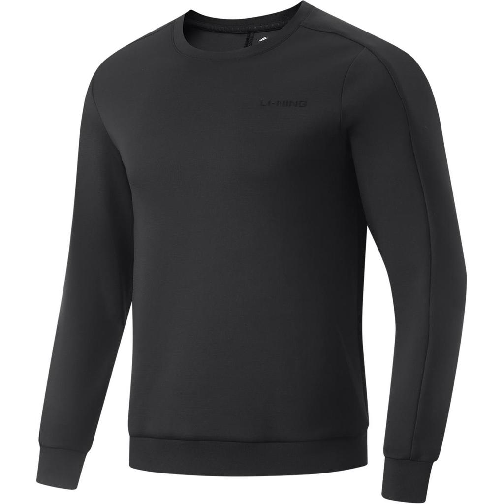 Li-Ning Comfortable Casual Letter Round Neck Pullover Sweatshirt Men Sweatshirt Black AWDU869-1