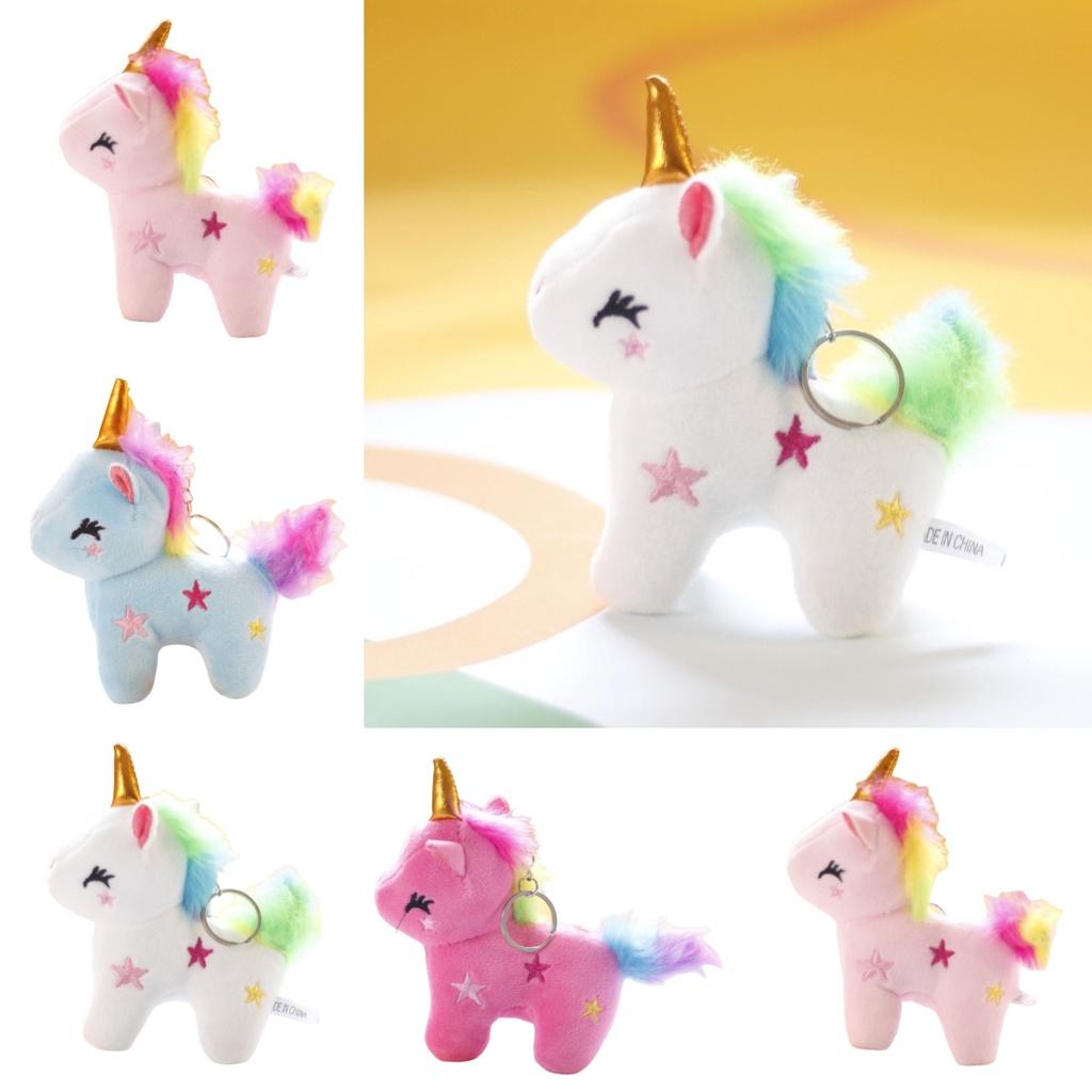 Adorable Rainbow Unicorn Plush Keychain Wholesale Pony Doll Pendant For Girls' Backpacks