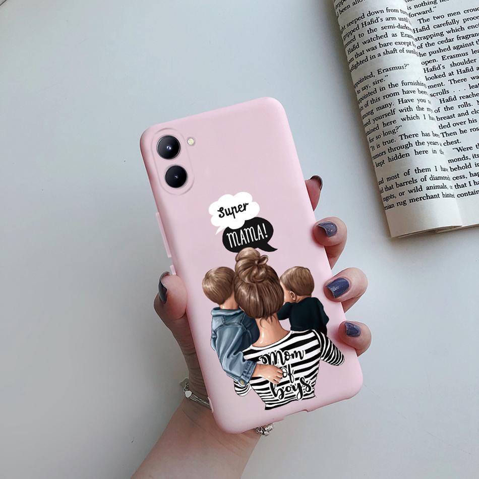 For Realme C33 4G Case Super Mom Baby Fashion Girls Soft Silicone Phone Case For Realme C33 2022 RMX3624 Back Cover Bumper Etui
