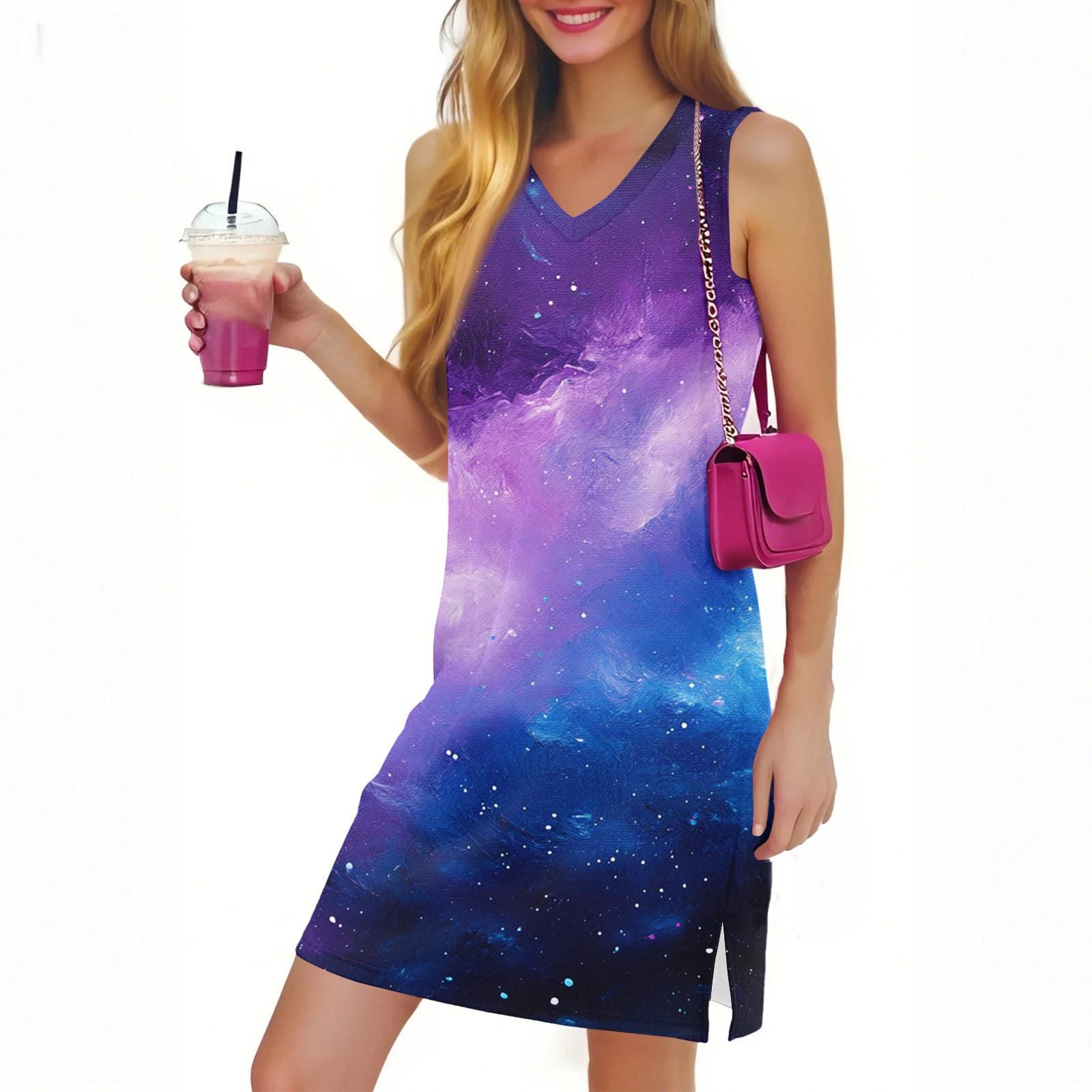 

Женское повседневное модное сексуальное платье без рукавов с V-образным вырезом и цветочным подолом XL