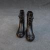 Stylish Women's Genuine Leather Mid-Calf Martin Boots - Versatile, Warm & Thick Soled for Autumn/Winter