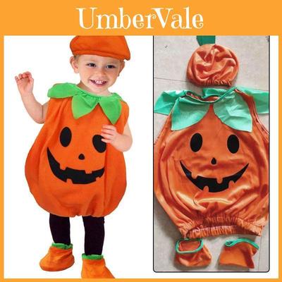 Adorable Conjunto de Disfraz de Calabaza de Halloween para Niño Pequeño Bebé Cosplay Divertido