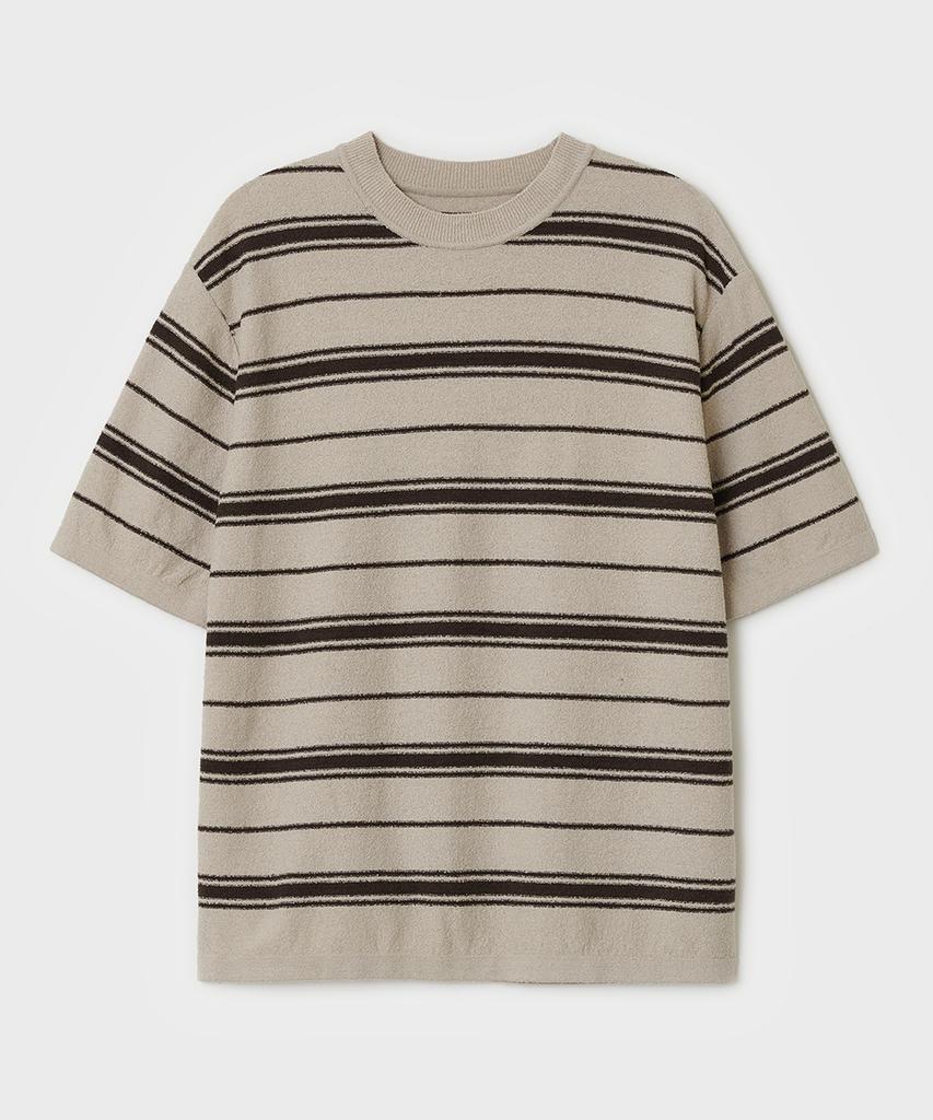 Bellie Multi-Stripe Short Sleeve Knit - Brown Stripe