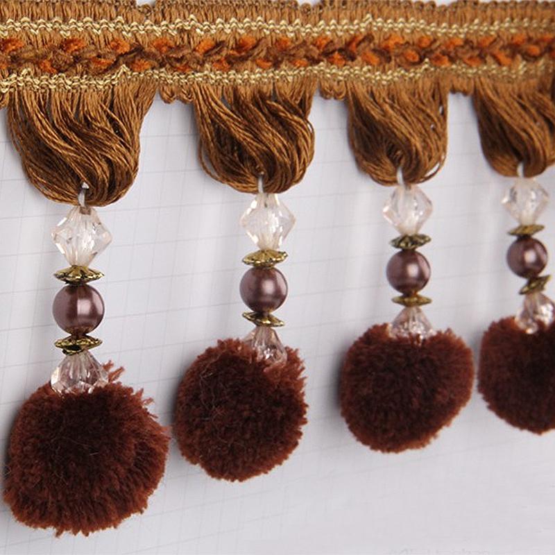 

15 метров кружева для штор с кисточками, бахромой, хрустальными бусинами, отделочной лентой, декоративными аксессуарами для штор, сделай сам, диван, текстильные материалы для ткани