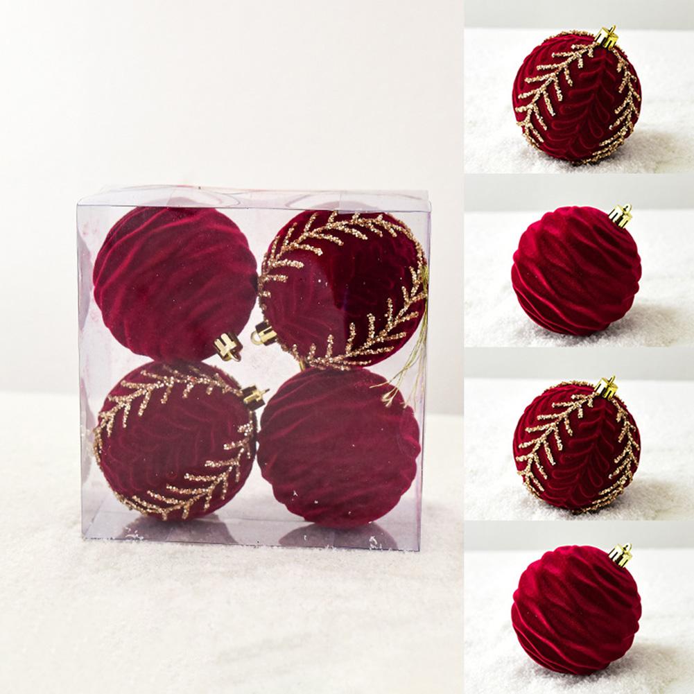 Exquisite Flocking Ball Christmas Ornaments  Perfect for Wedding Ceremony Decoration  Home Garden Hanging Decor
