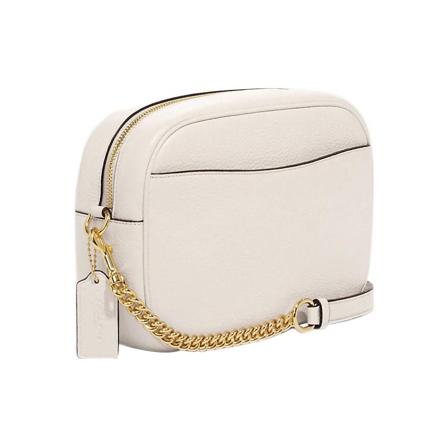 New COACH Jamie Refined Pebble Leather Camera Bag, Shoulder Bag, Crossbody Bag Women's Chalk White CC790-IMCAH