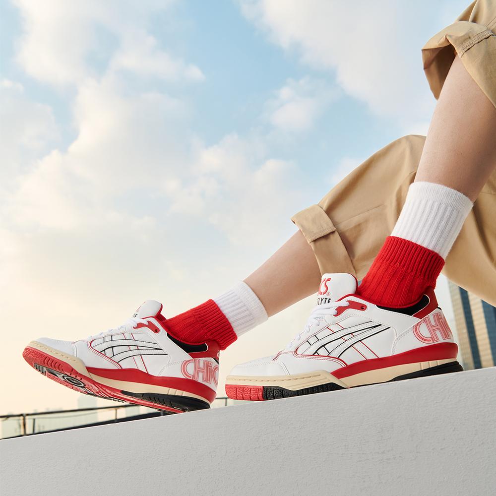 Asics Gel-Spotlyte Low Chicago Retro Basketball Shoes Unisex Sneakers White Red 1203A233-100
