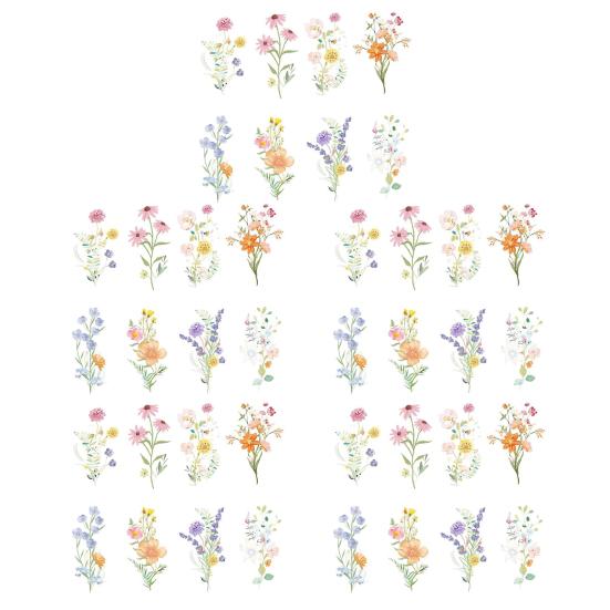 Wildflower Cupcake Toppers Baby Shower Floral Cake Topper Decoration for Baby Shower Birthday Party Supplies