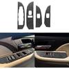 Real Glossy Black Carbon Fiber Sticker Car Inner Door Pull Handle Frame Anti-Collision Cover Trim Compatible with Chevrolet Avalanche/Silverado LTZ