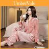 Womens Suede Pajama Set With Floral Jacquard Design For Cozy Home Wear