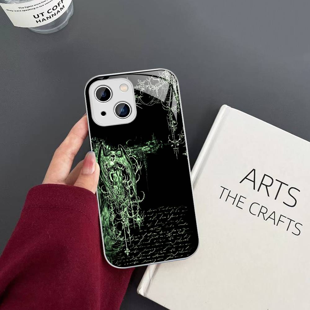 Coquette Witch Dark Cross Acrylic Tempered Glass For Iphone 14 13 12 11 Pro Mini XS MAX 14Plus X XS XR Fundas