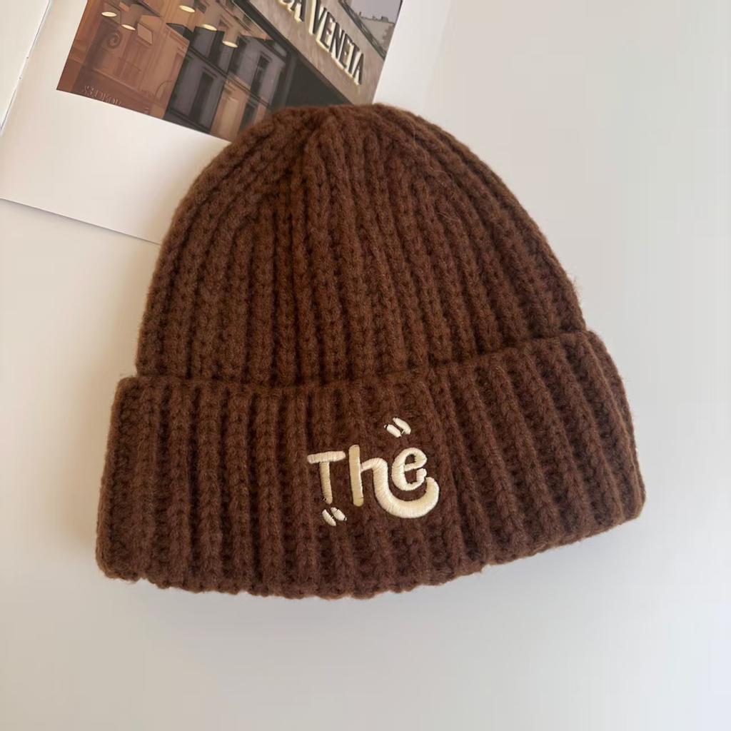 ins new wool knitted hat letter expression funny cute pullover hat fashionable versatile couple cold hat