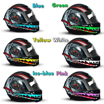Casque de Moto 2 en 1 Barre Lumineuse pour Casque de Moto Bande LED Style Requin Signal d'Avertissement Nocturne Bande Lumineuse Froid Étanche Sti