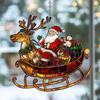 Santa Claus Sleigh Acrylic Sun Catcher - Christmas Window Decoration Gift