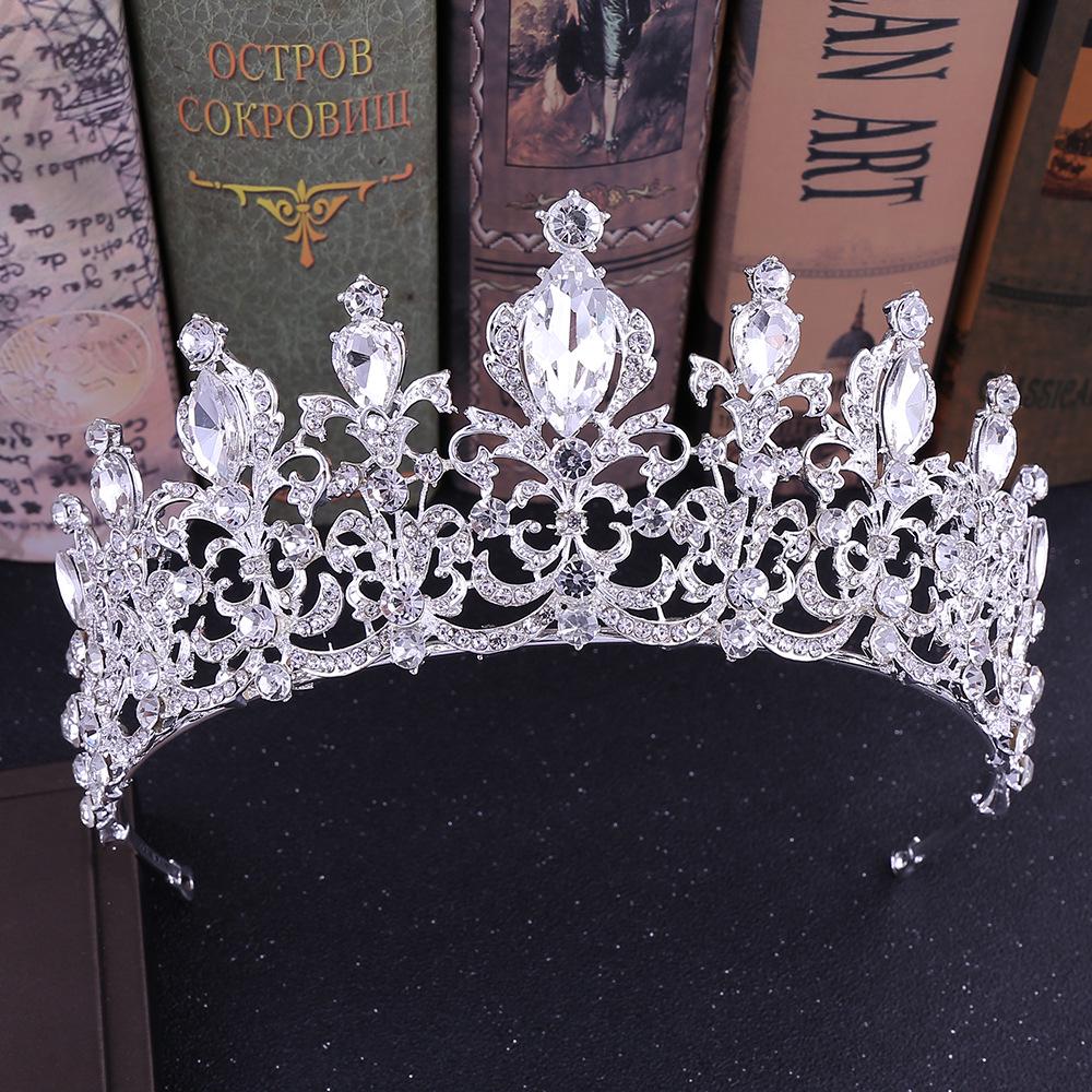 Red Black Crystal Wedding Tiara Bridal Crown For Wedding Bride Gold Rhinestone Crowns Headband Jewelry Hair Accessories
