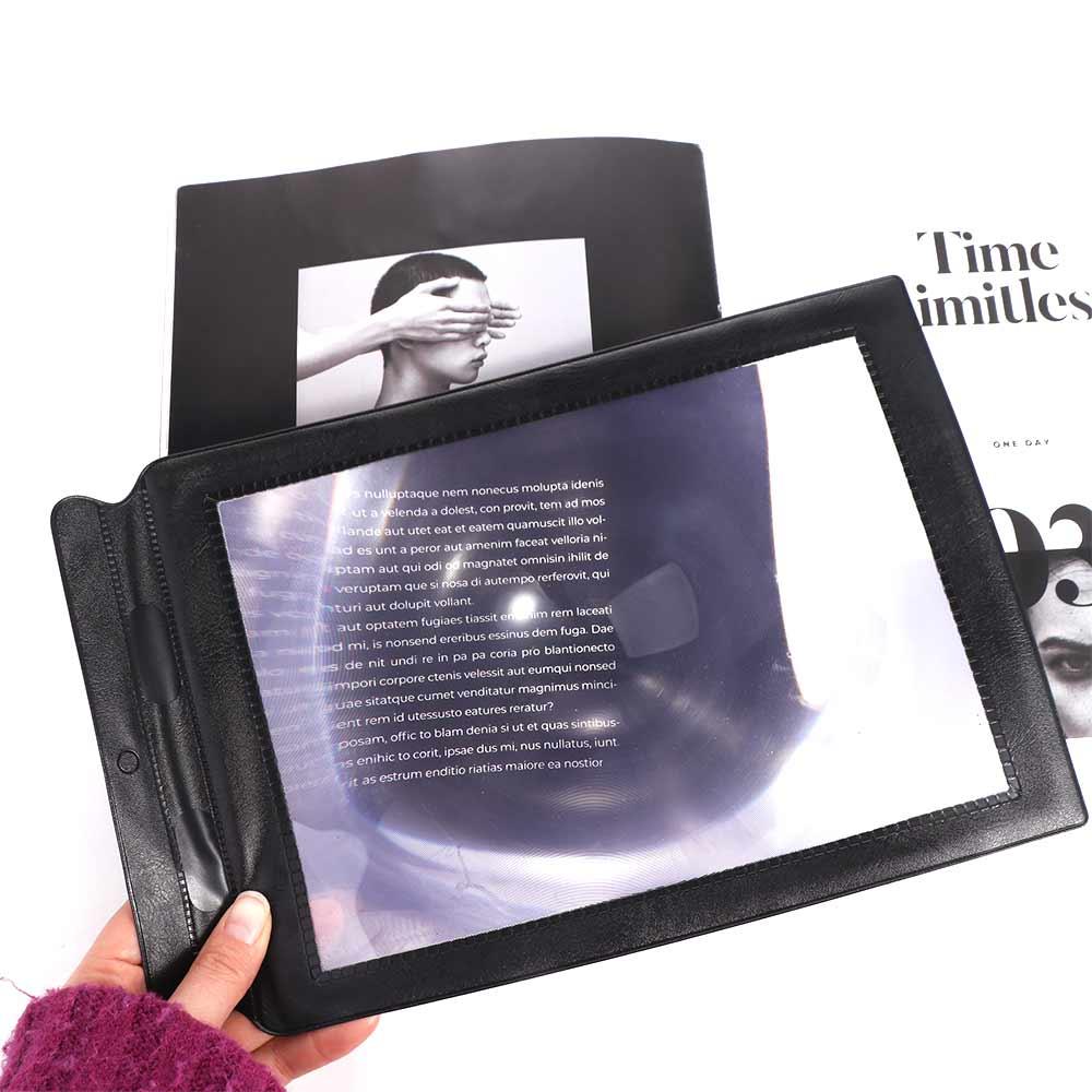 A4 Lenses Magnifying Glass 3X Loupe Science Tool Large Sheet Magnifier  Reading Newspaper