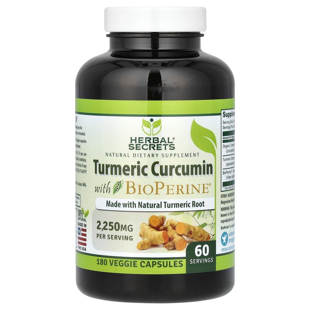 

iHerb Turmeric Curcumin with BioPerine, 1500mg, 180 Veggie Capsules (750mg per capsule)