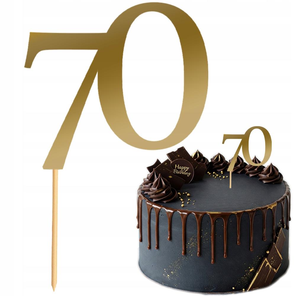 Cake Topper Decoration Number 70 Digit Birthday Anniversary Golden