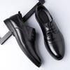 New Designer Groom Wedding Business Suit Dress Shoes for Men Spring Autumn Black Fashion Casual Lace-up Cow Leather Shoes Man