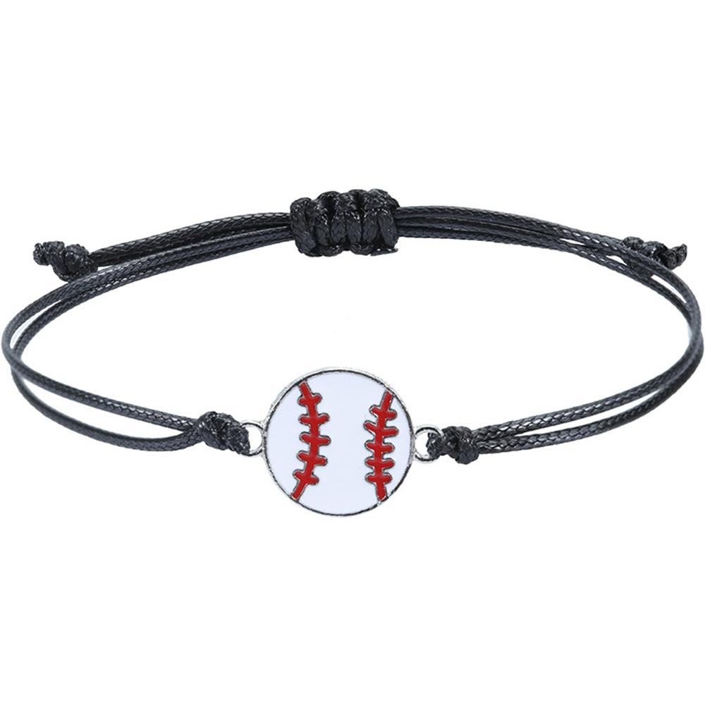 Fashion Football Basketball Baseball Braided Bracelet Adjustable Wrist Rope Unisex Couple Bangle Students Sports Match Souvenir