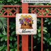 2D Flat 1pc Vintage "Bloom" Aluminium Metal Sign Suitable for Home Wall Decor - Retro Wall Plaque, Outdoor Decoration, Perfect Gift for Housewarming