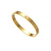 European-American Fashion Rhinestone Titanium Steel Bracelet - Non-Fading Stainless Steel, Simple Open Design.