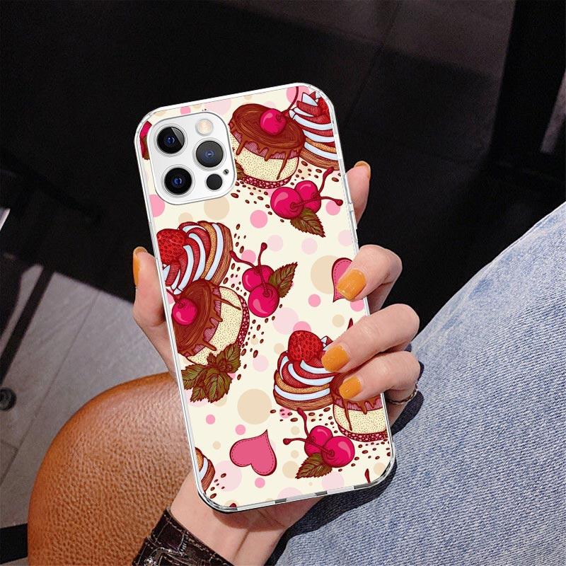 Macaron Ice Cream Cake Doughnut Phone Case For iPhone 17 Air 16 Pro Max 16E 15 + 14 Plus 11 12 13 Mini 7 8 SE Gift Print Cover F