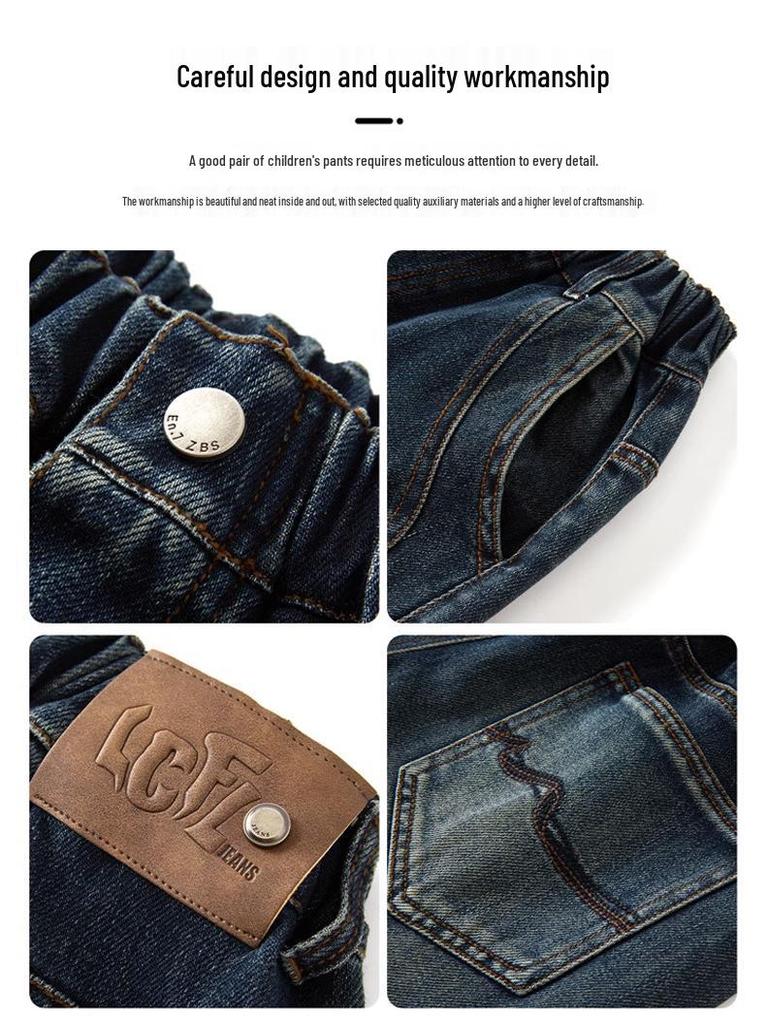 Chłopięce Jeansy Proste - Styl Koreański, Luźne Codzienne Spodnie Wiosenne (2026)