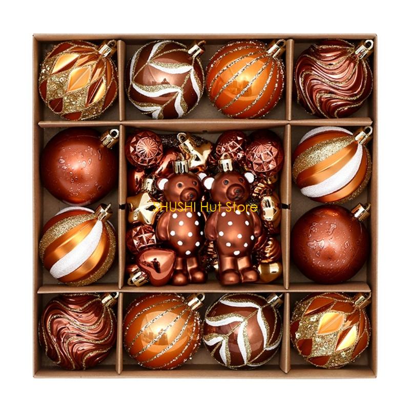 

Artistic Handcrafted Christmas Tree Decors Set 46 Durable Plastic Ornament D57B